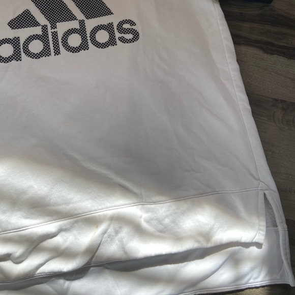 Black and White Adidas Short Sleeve Hoodie - Picture 3 of 5